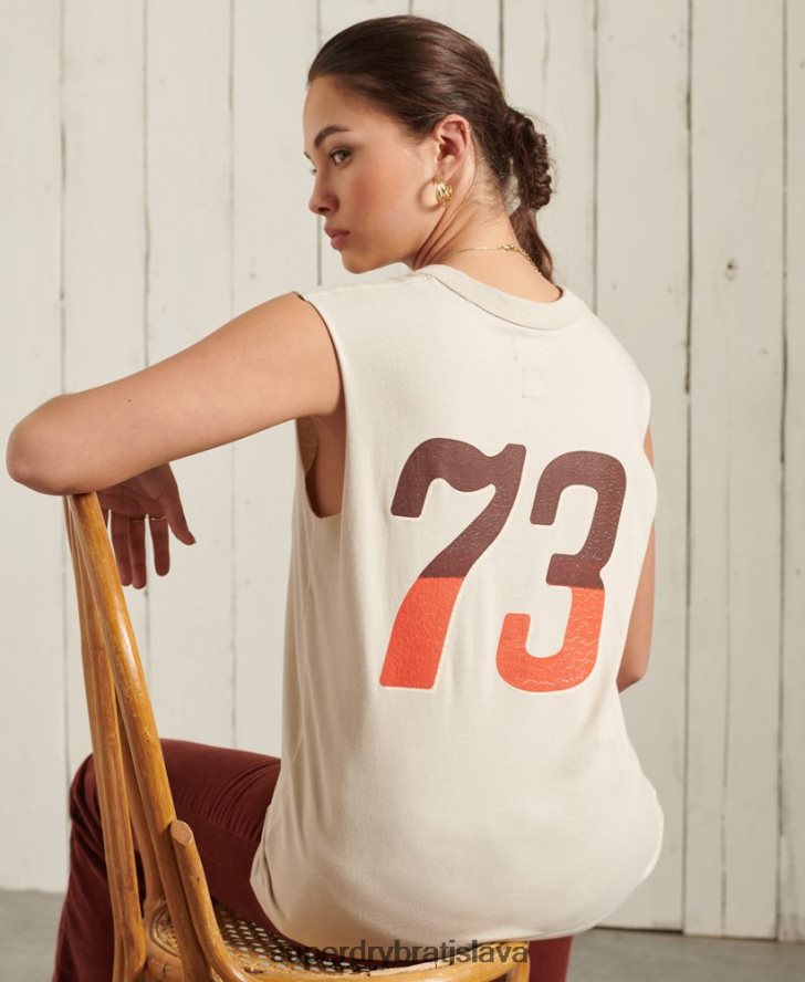 Superdry ženy tielko bohémskej kapely 6B4ZTR3079 oblečenie krém