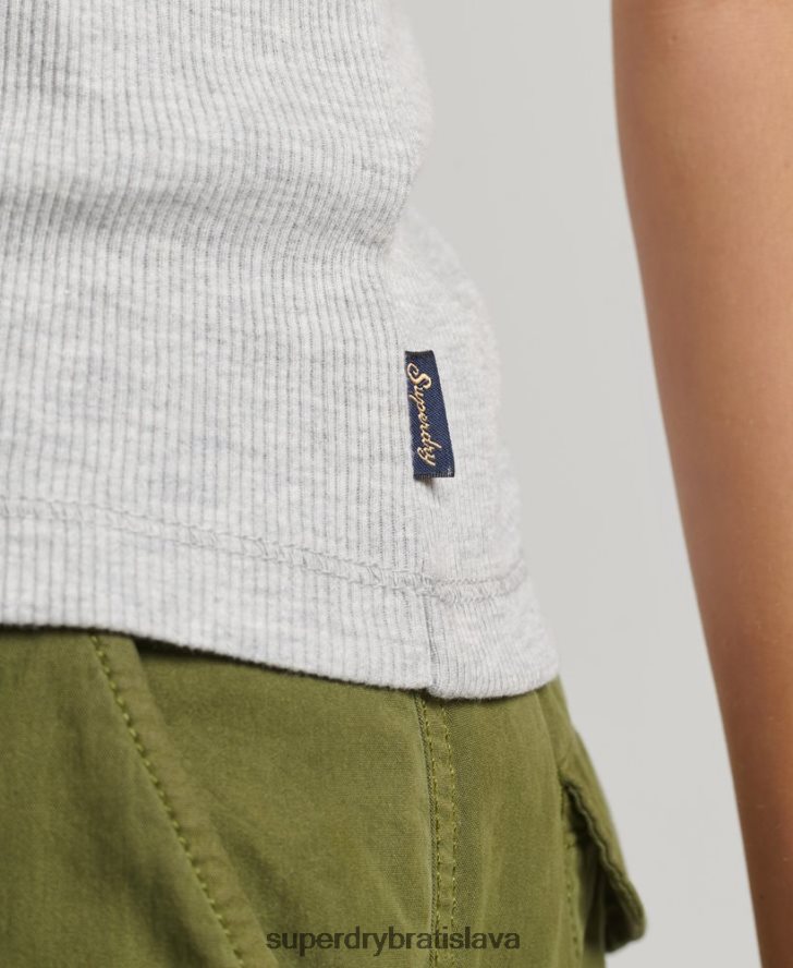 Superdry ženy tielko s čipkovaným lemom 6B4ZTR2330 oblečenie sivá