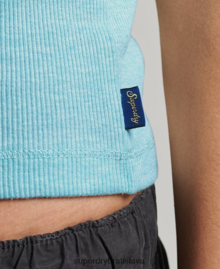 Superdry ženy tielko s čipkovaným lemom 6B4ZTR2336 oblečenie zelená