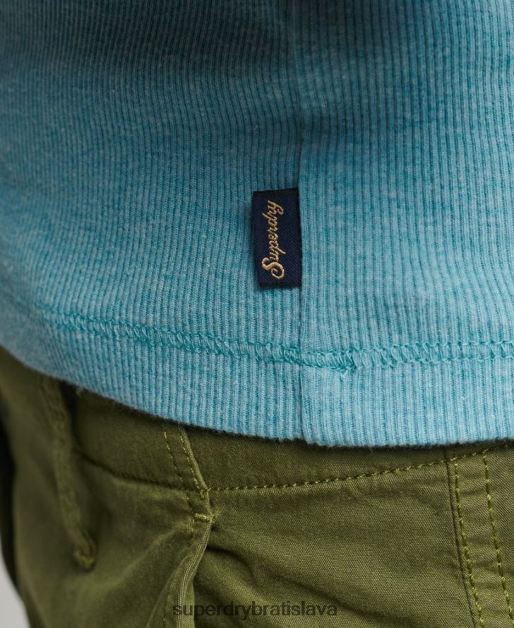 Superdry ženy tielko s čipkovaným lemom 6B4ZTR2339 oblečenie Modrá