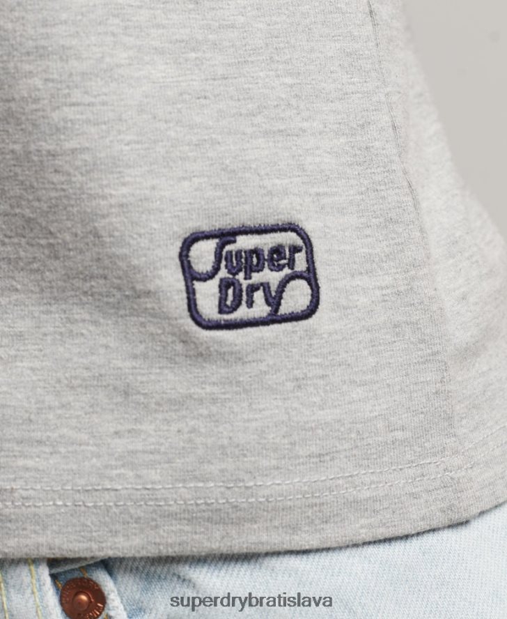 Superdry ženy tielko s pruhmi kali 6B4ZTR6527 oblečenie sivá