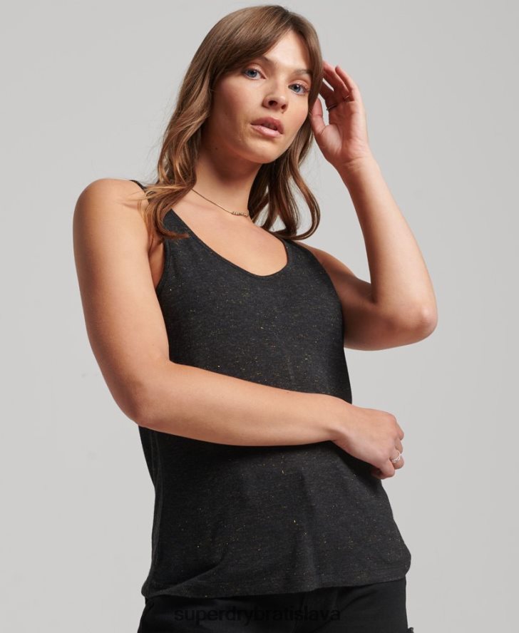 Superdry ženy tielko studios jersey 6B4ZTR2201 oblečenie čierna