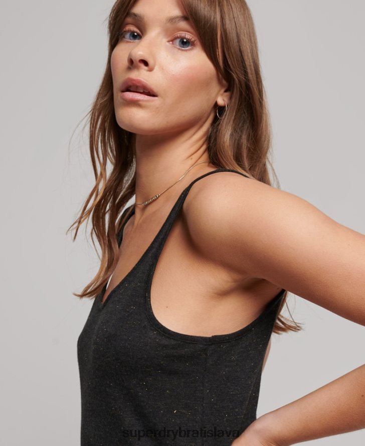Superdry ženy tielko studios jersey 6B4ZTR2201 oblečenie čierna