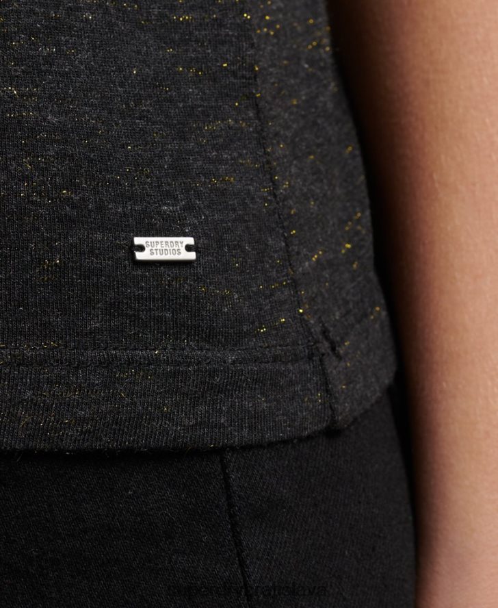 Superdry ženy tielko studios jersey 6B4ZTR2201 oblečenie čierna