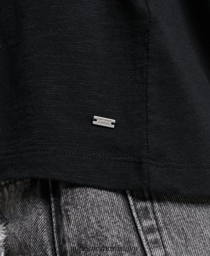 Superdry ženy tielko studios jersey 6B4ZTR2868 oblečenie čierna
