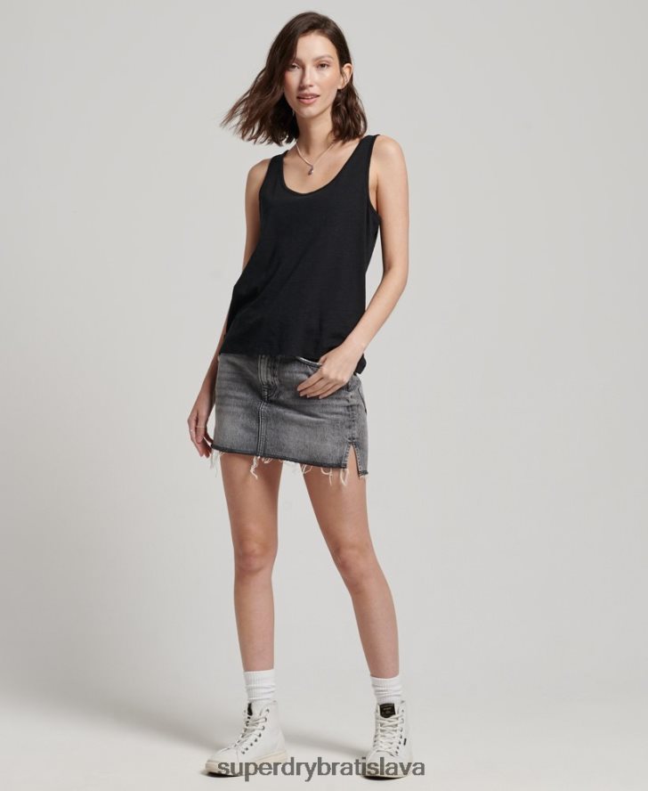 Superdry ženy tielko studios jersey 6B4ZTR2868 oblečenie čierna