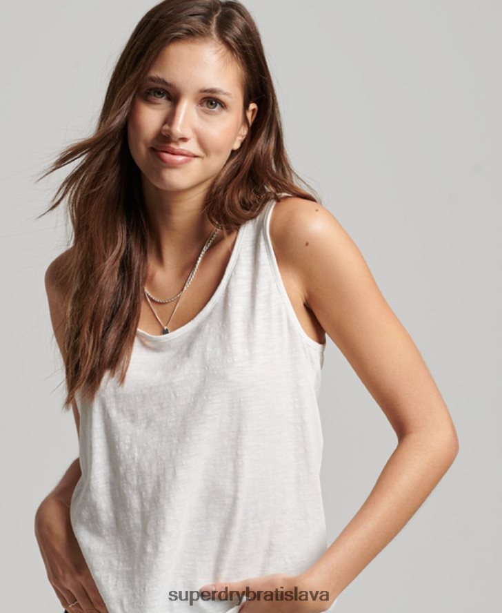 Superdry ženy tielko studios jersey 6B4ZTR3006 oblečenie biely