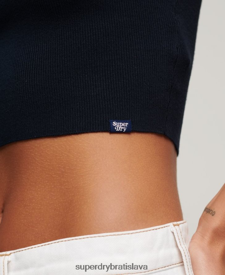 Superdry ženy tielko z jemného úpletu 6B4ZTR1978 oblečenie námorníctvo