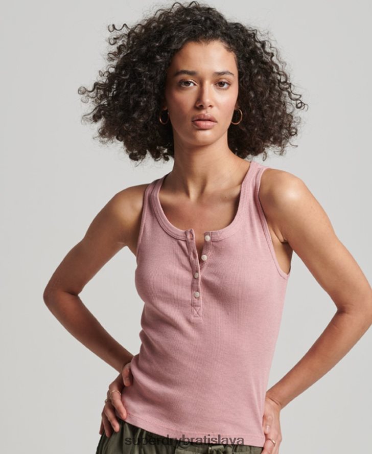 Superdry ženy vesta na gombíky 6B4ZTR2890 oblečenie Ružová
