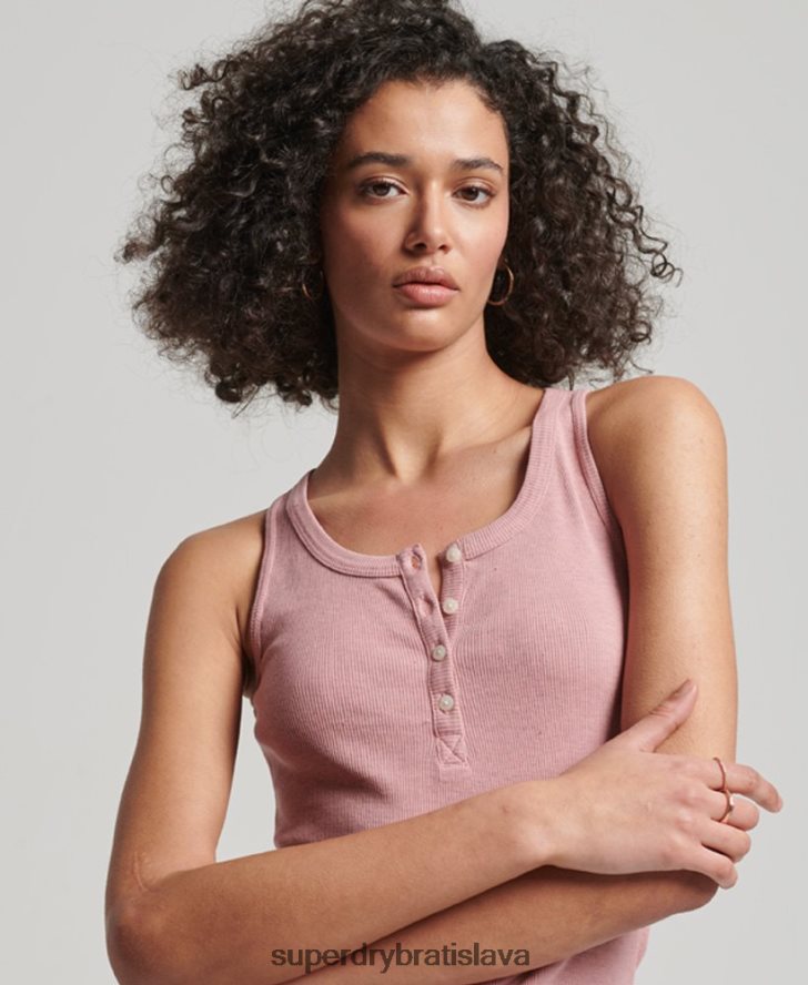 Superdry ženy vesta na gombíky 6B4ZTR2890 oblečenie Ružová