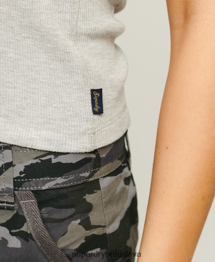 Superdry ženy vesta na gombíky 6B4ZTR2920 oblečenie sivá
