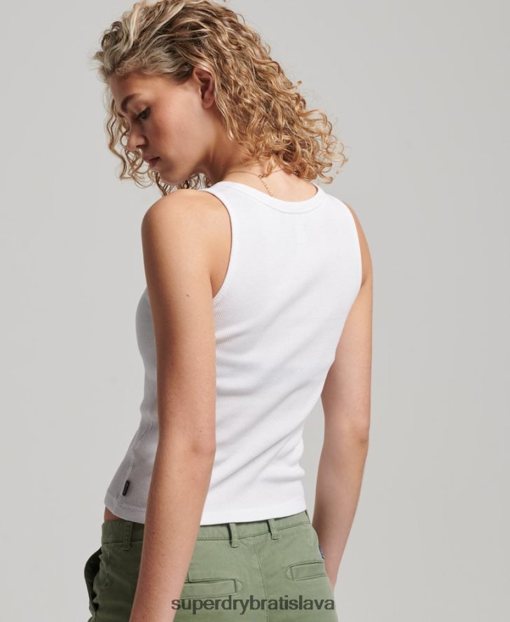 Superdry ženy vesta na gombíky 6B4ZTR3028 oblečenie biely