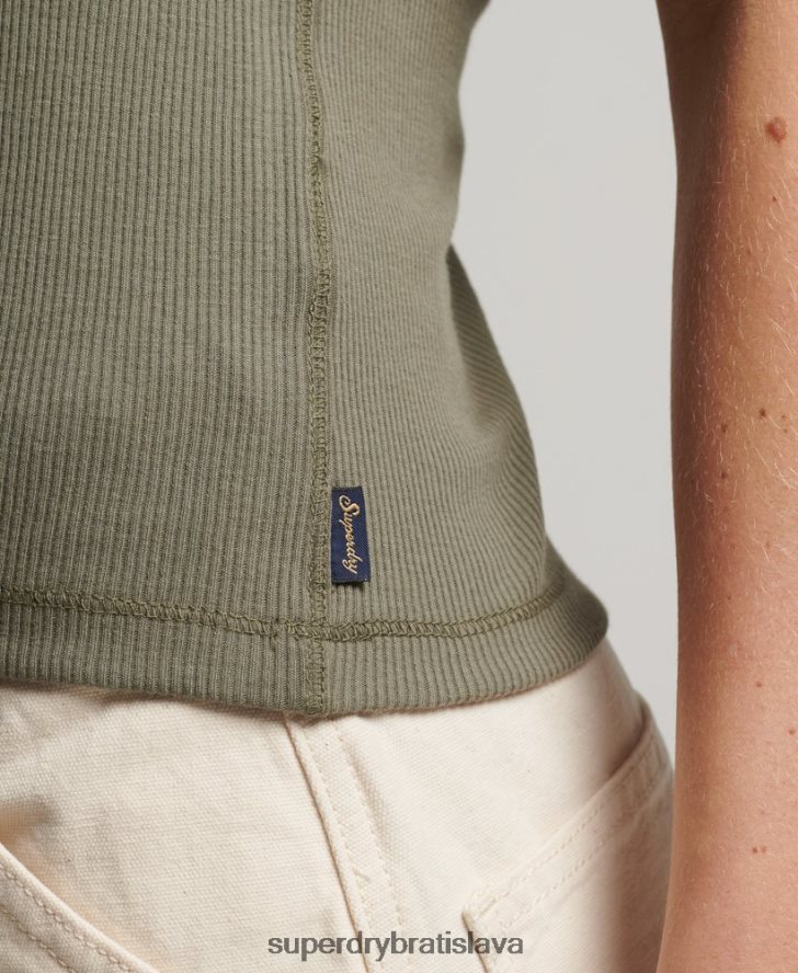 Superdry ženy vesta na gombíky 6B4ZTR3032 oblečenie zelená