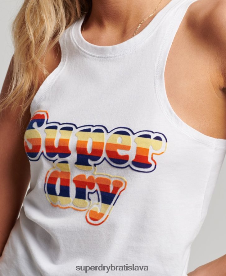 Superdry ženy vintage cooper klasické tielko 6B4ZTR2171 oblečenie biely