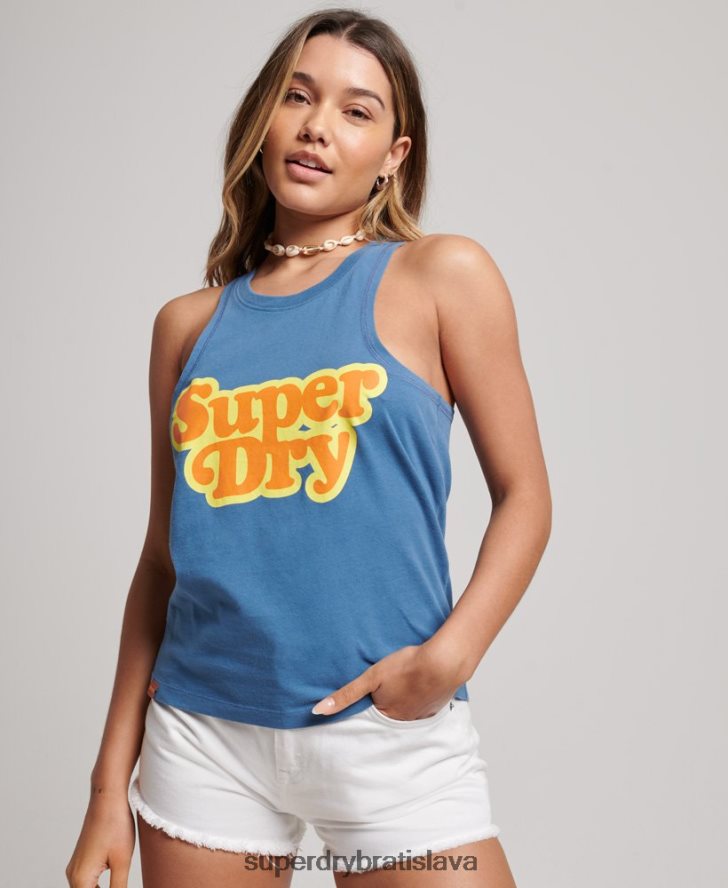 Superdry ženy vintage cooper klasické tielko 6B4ZTR2284 oblečenie Modrá