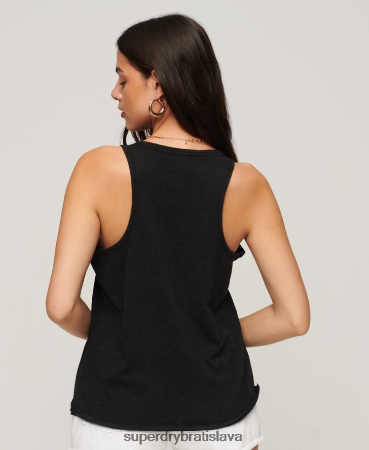 Superdry ženy vintage merch store vesta 6B4ZTR2964 oblečenie čierna