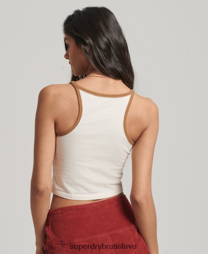 Superdry ženy vintage pruhované surfové tielko 6B4ZTR2981 oblečenie sivá