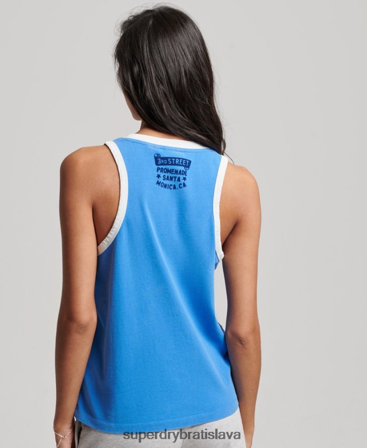 Superdry ženy vintage rolka s vestou 6B4ZTR2174 oblečenie Modrá
