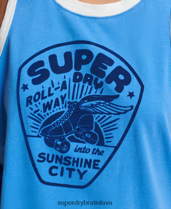 Superdry ženy vintage rolka s vestou 6B4ZTR2174 oblečenie Modrá