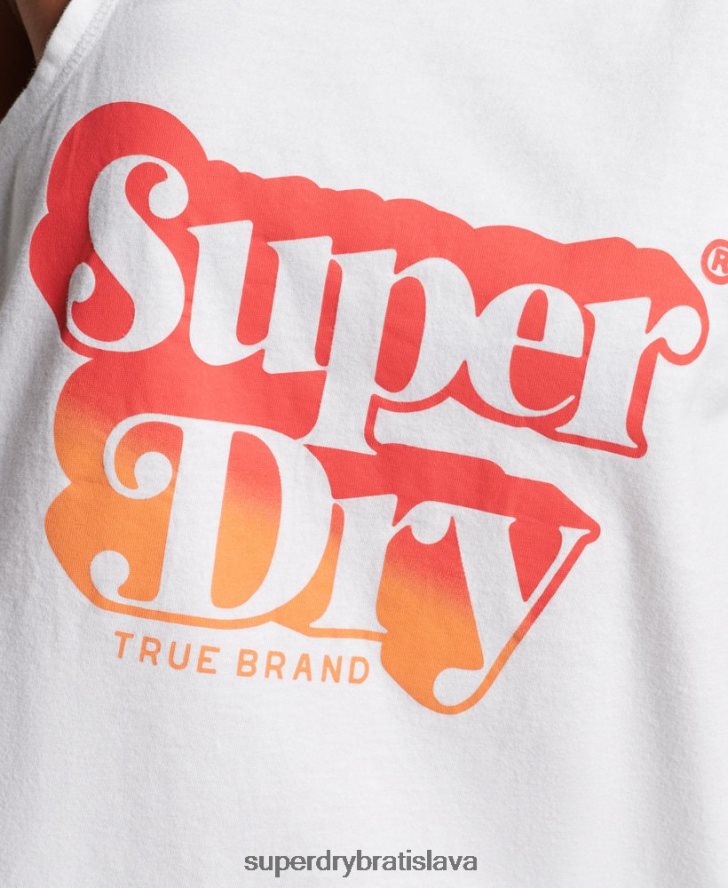 Superdry ženy vintage tieňová vesta 6B4ZTR2216 oblečenie biely