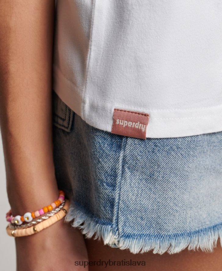 Superdry ženy vintage tieňová vesta 6B4ZTR2216 oblečenie biely