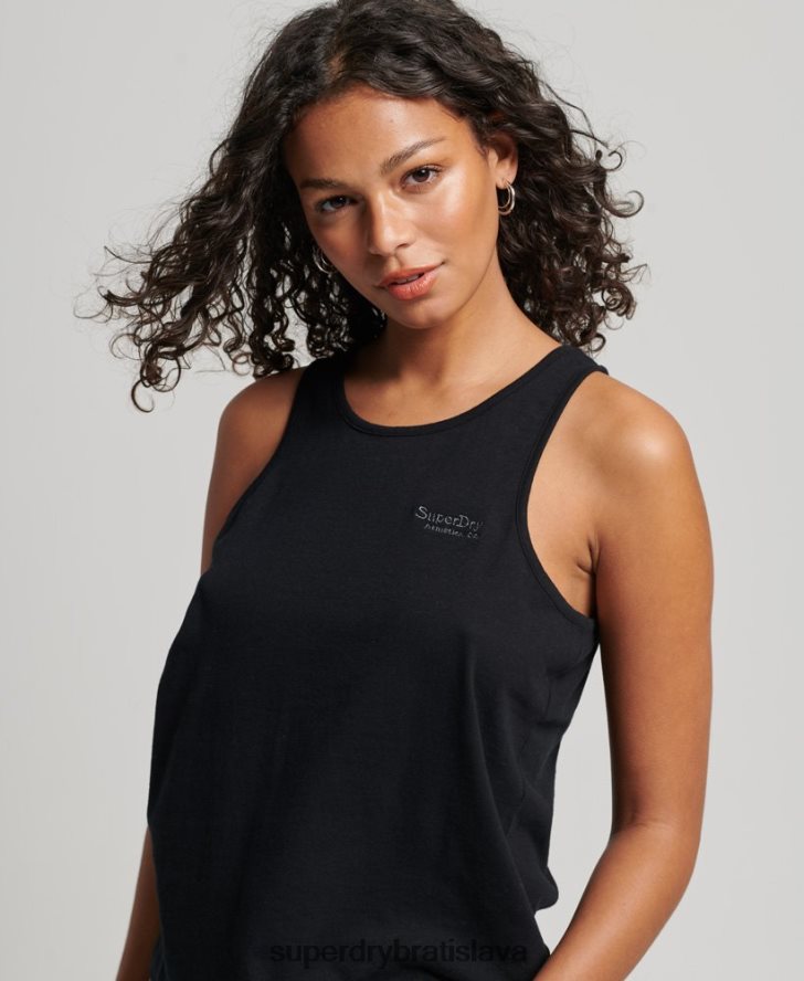 Superdry ženy vintage vesta s logom 6B4ZTR2887 oblečenie čierna