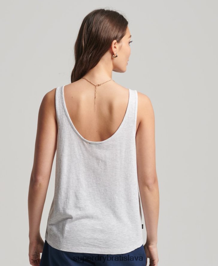 Superdry ženy vreckové tielko z organickej bavlny 6B4ZTR6590 oblečenie svetlo šedá