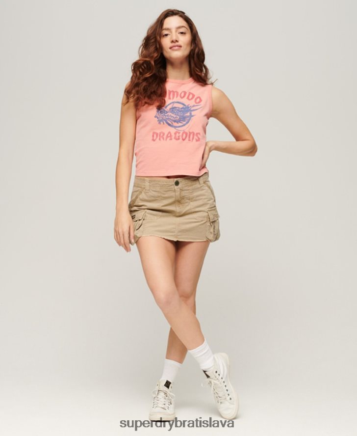 Superdry x Komodo ženy klasická dračia vesta 6B4ZTR2116 oblečenie koralový