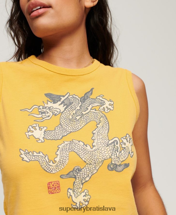 Superdry x Komodo ženy vintage tielko 6B4ZTR2166 oblečenie žltá