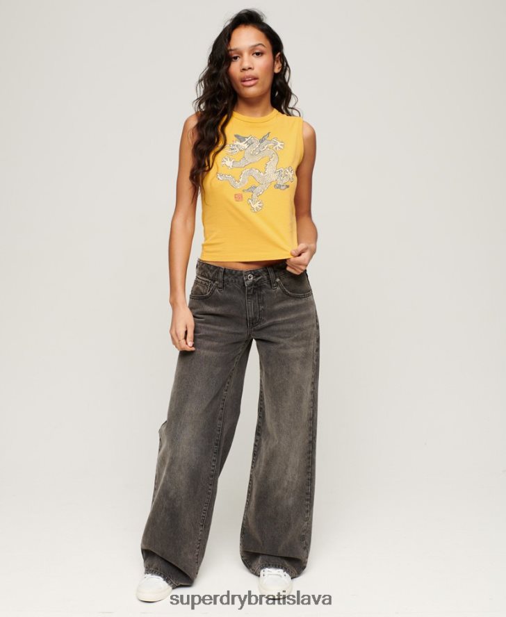 Superdry x Komodo ženy vintage tielko 6B4ZTR2166 oblečenie žltá
