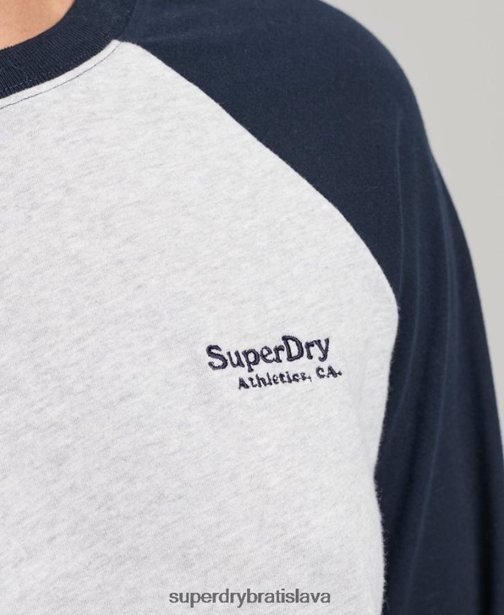 Superdry ženy Bejzbalový top s vintage logom z organickej bavlny 6B4ZTR2899 oblečenie sivá