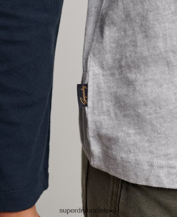 Superdry ženy Bejzbalový top s vintage logom z organickej bavlny 6B4ZTR2899 oblečenie sivá