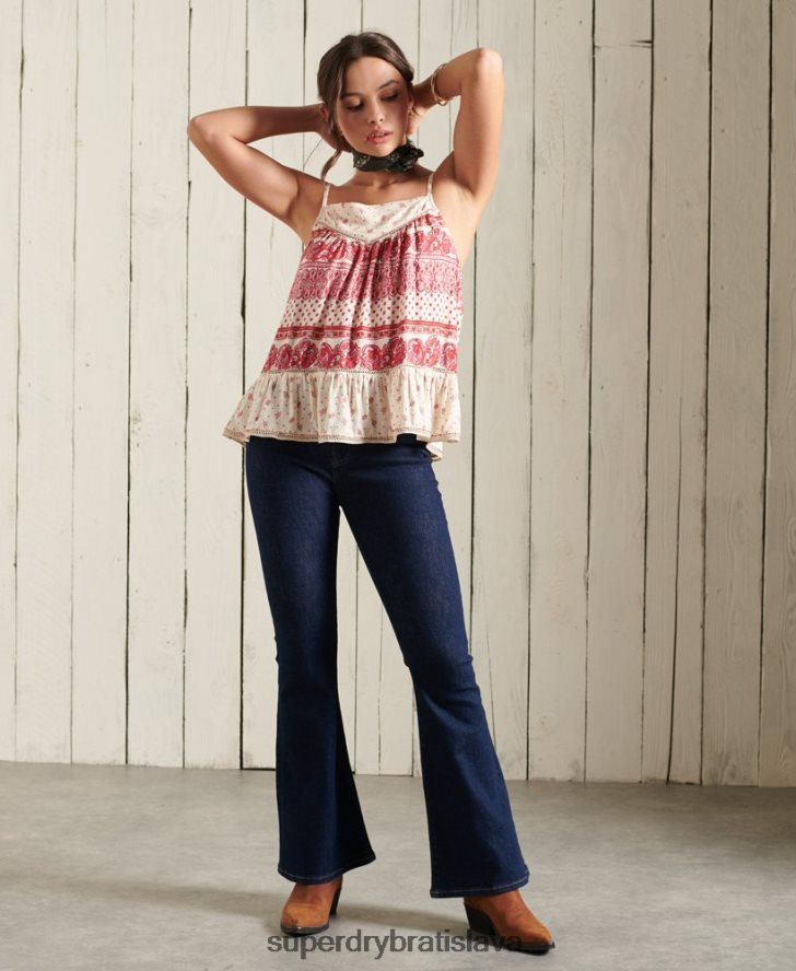 Superdry ženy ameera cami top 6B4ZTR3043 oblečenie Ružová