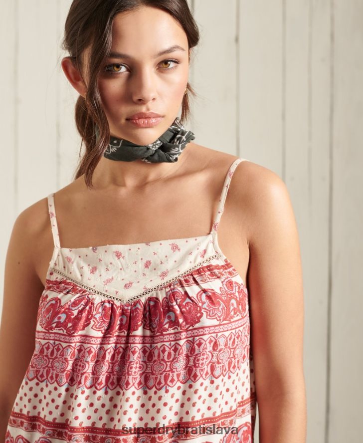 Superdry ženy ameera cami top 6B4ZTR3043 oblečenie Ružová
