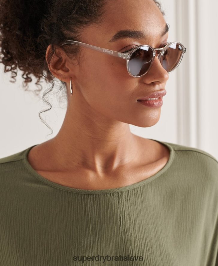 Superdry ženy ateliéry tkaný vrch 6B4ZTR3068 oblečenie zelená