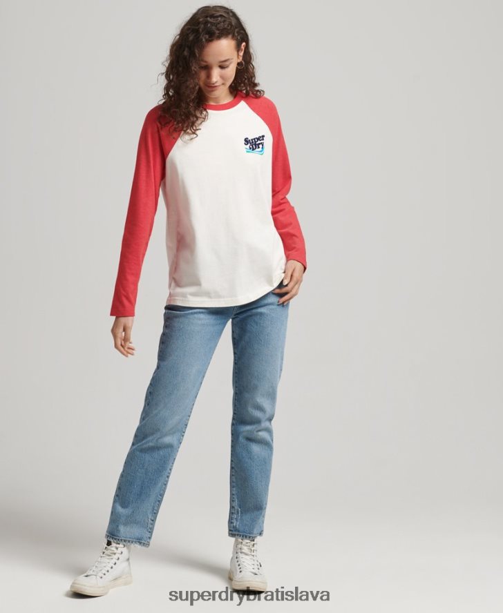 Superdry ženy cooper nostalgický top 6B4ZTR3071 oblečenie červená