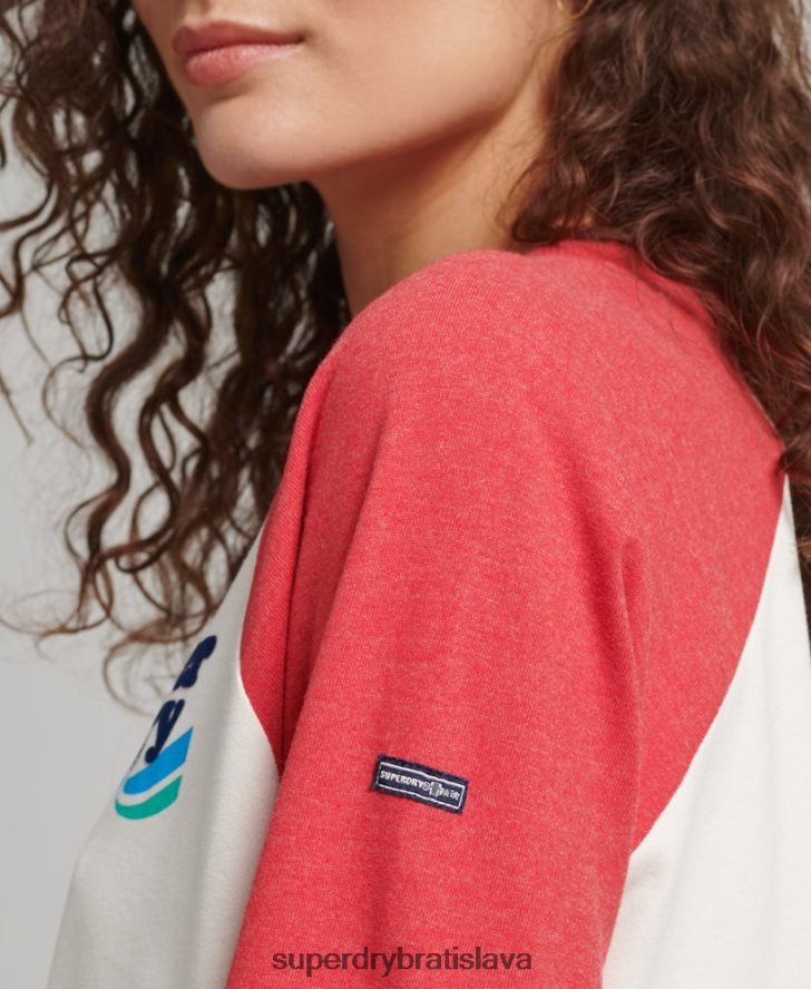 Superdry ženy cooper nostalgický top 6B4ZTR3071 oblečenie červená