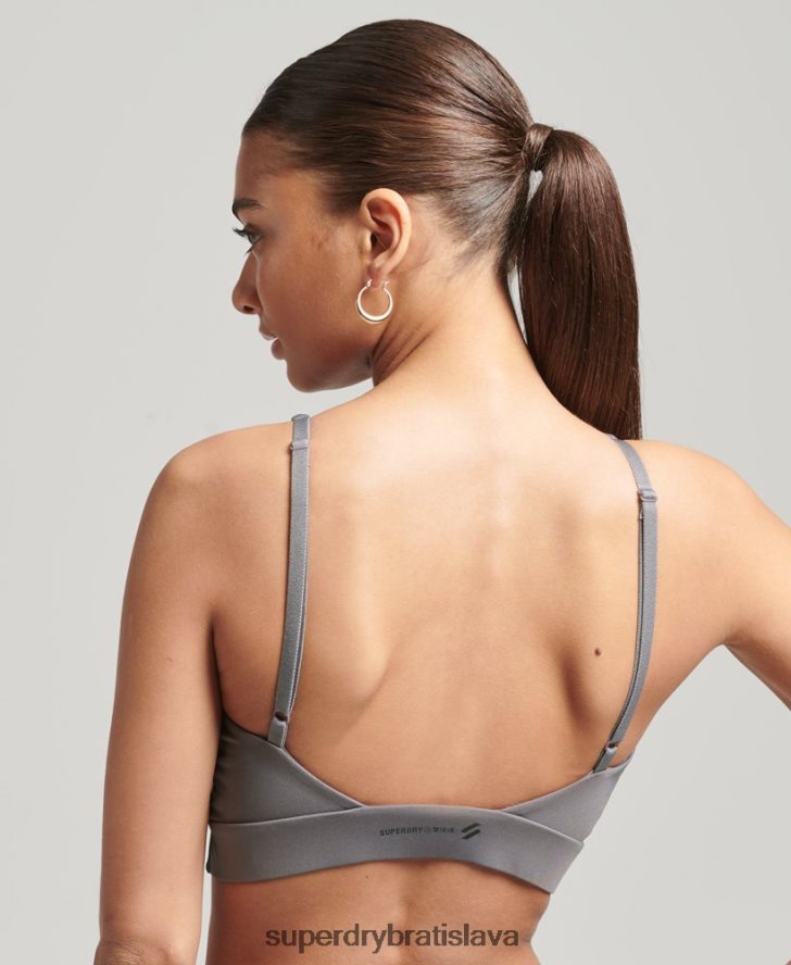 Superdry ženy flex otvorený crop top 6B4ZTR6333 oblečenie tmavošedý