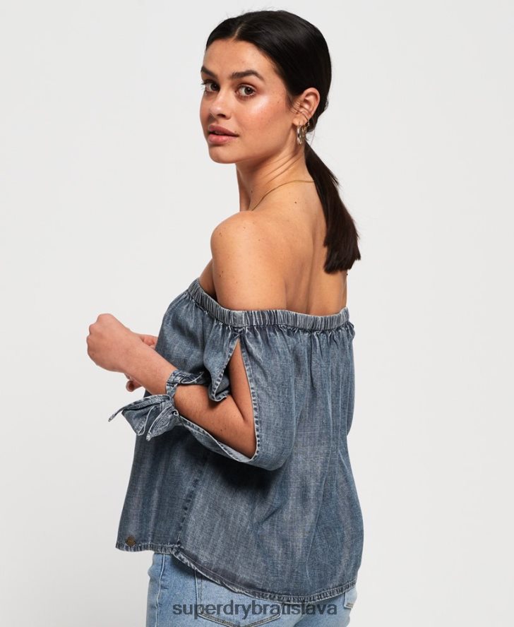 Superdry ženy helena top 6B4ZTR3069 oblečenie Modrá