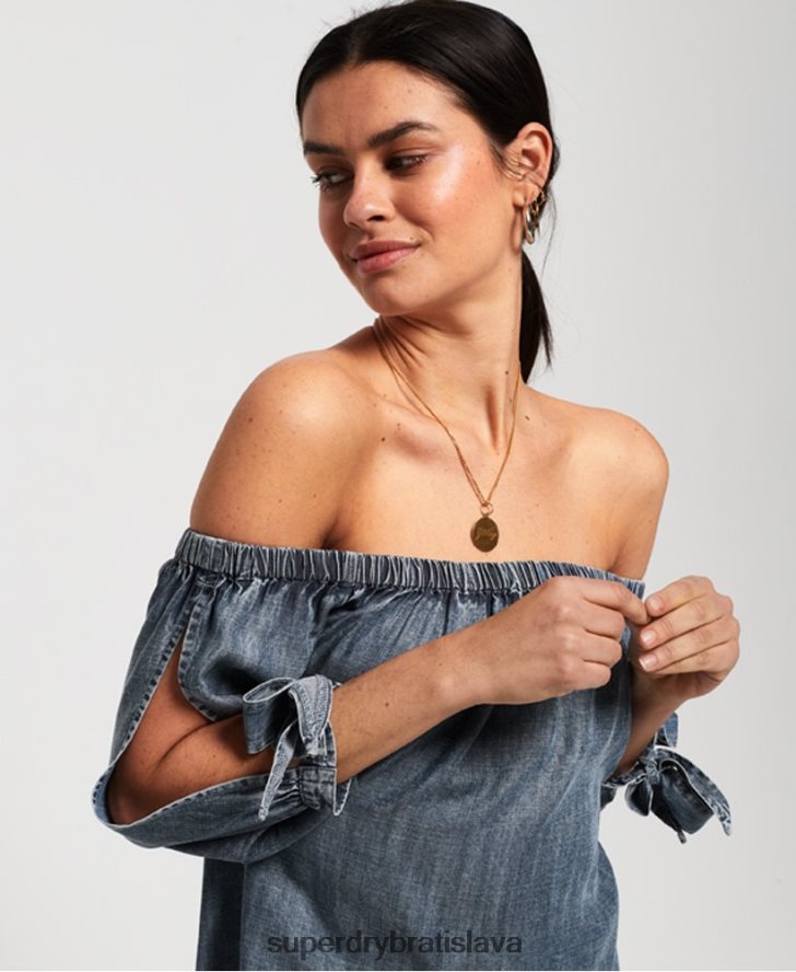 Superdry ženy helena top 6B4ZTR3069 oblečenie Modrá
