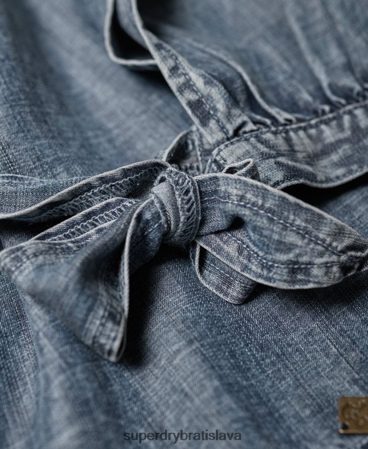 Superdry ženy helena top 6B4ZTR3069 oblečenie Modrá