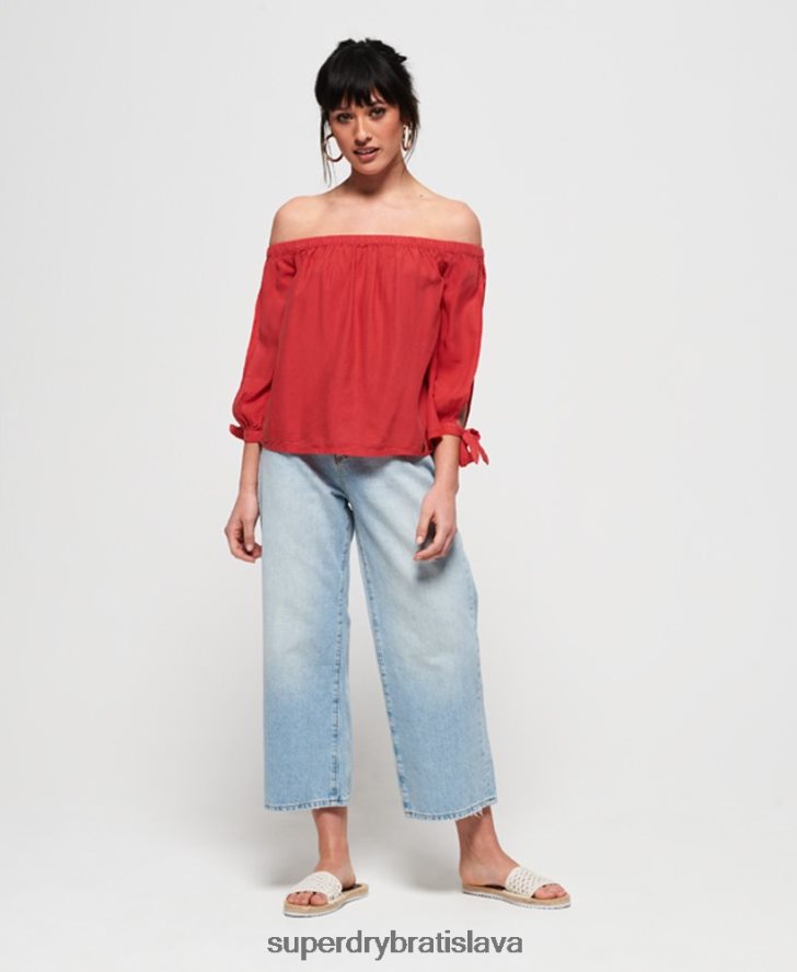 Superdry ženy helena top 6B4ZTR3075 oblečenie červená