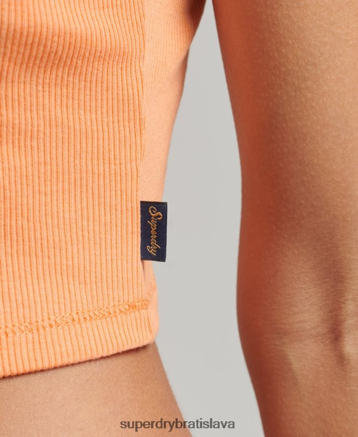 Superdry ženy rebrový čipkovaný trim cami top 6B4ZTR2329 oblečenie oranžová