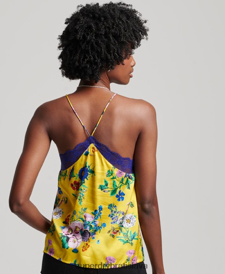 Superdry ženy saténový cami top 6B4ZTR2994 oblečenie žltá