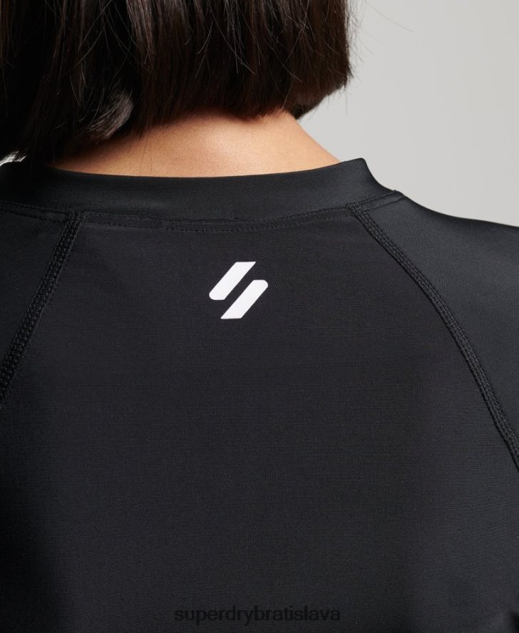 Superdry ženy skrátená vyrážka top 6B4ZTR3234 oblečenie čierna