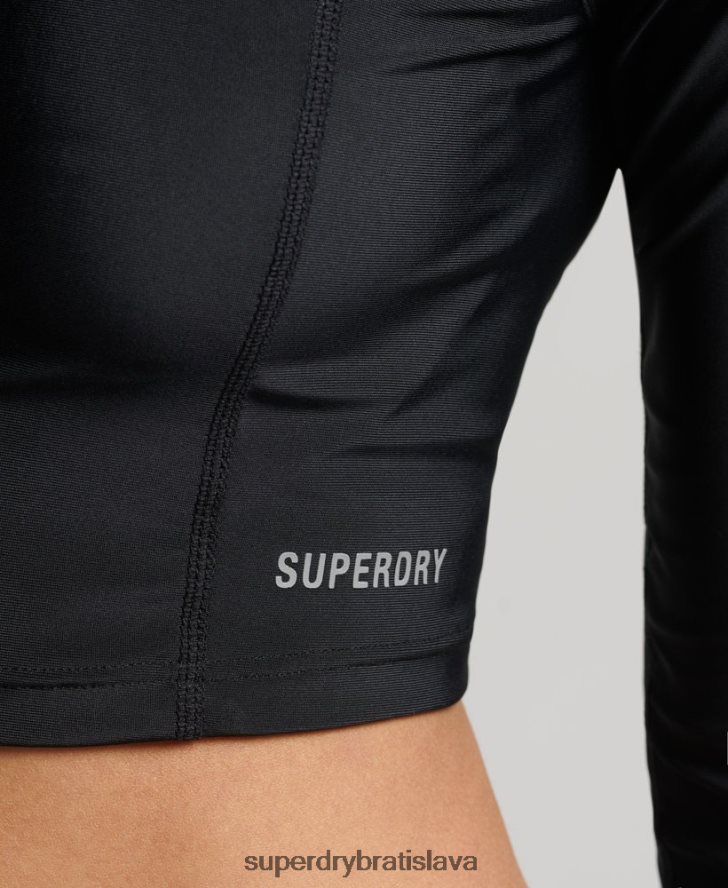 Superdry ženy skrátená vyrážka top 6B4ZTR3234 oblečenie čierna
