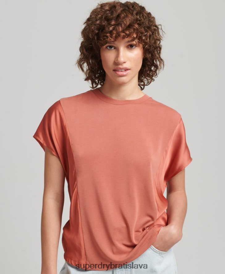 Superdry ženy štúdiový látkový mix top 6B4ZTR2984 oblečenie červená
