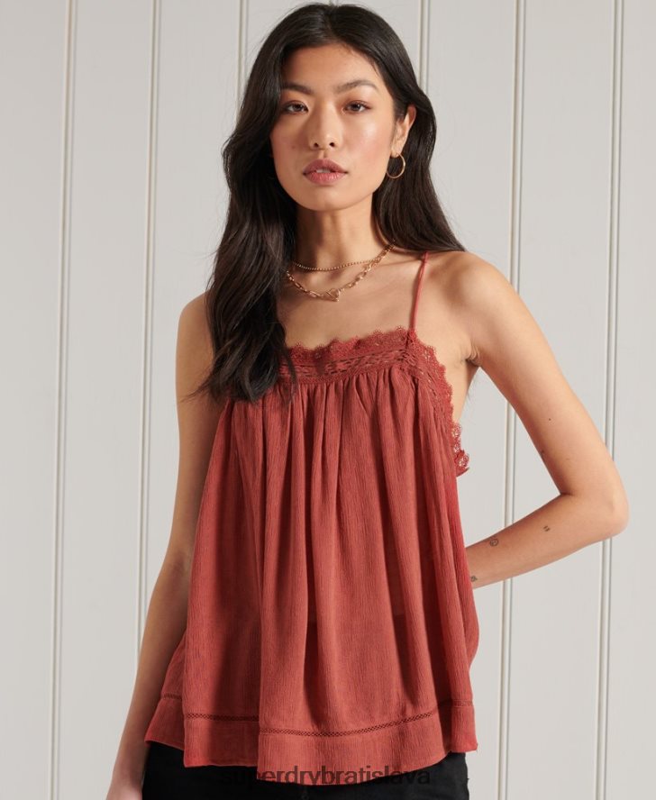 Superdry ženy top alana cami 6B4ZTR3044 oblečenie oranžová