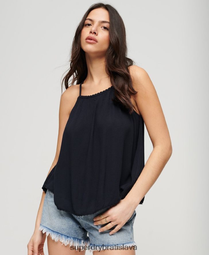 Superdry ženy top ohlávka beach cami 6B4ZTR2033 oblečenie námorníctvo