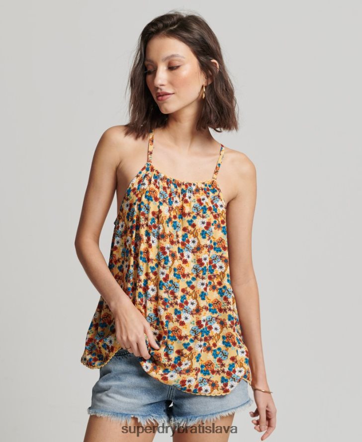Superdry ženy top ohlávka beach cami 6B4ZTR2176 oblečenie žltá